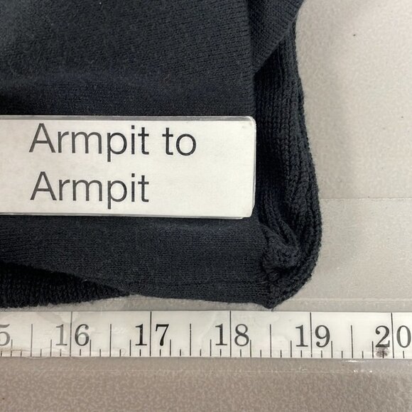 Halogen Pullover Sweater Flare Ribbed Knit Black Size Large L - Picture 14 of 16